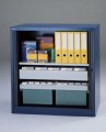 abschlie&szlig;bare, freistehender Fl&uuml;gelt&uuml;rschrank lichtgrau 195 cm Hoch