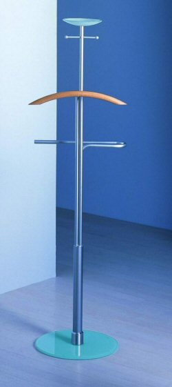 Wandgarderobe aus Klarglas mit Hutablage