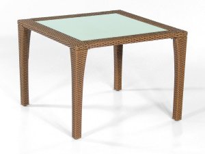 hochwertig geflochtener Gartentisch Geflecht lederoptik