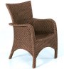 Gartentisch mit Glasplatte - Kunststoffgeflecht choco