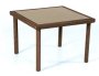 Gartentisch mit Glasplatte - Kunststoffgeflecht choco