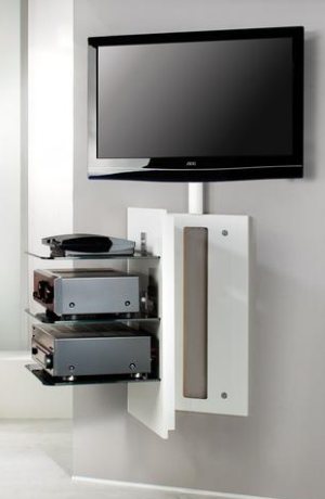 Hifi--Wandpaneele mit verdeckter Kabelf&uuml;hrung
