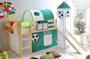 Kinderhochbett mit Fußball-Symbol