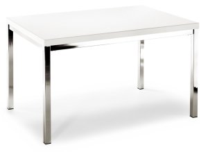 robuster Tisch mit weißer Tischplatte