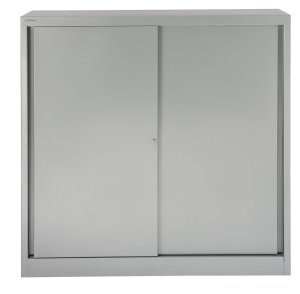 Schiebetüren-Aktenschrank Metall silber