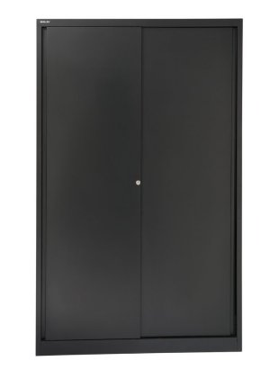 Akten-Stahlschrank Schiebetüren schwarz