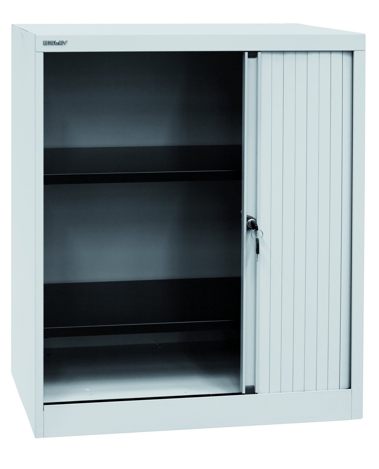 raumsparender Rollladen-Aktenschrank abschließbar