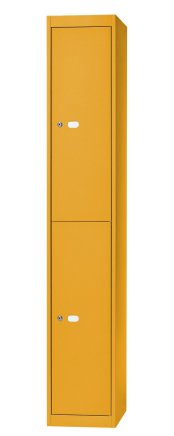 abschließbarer Stahlschrank für Kleidung und Wertsachen gelb