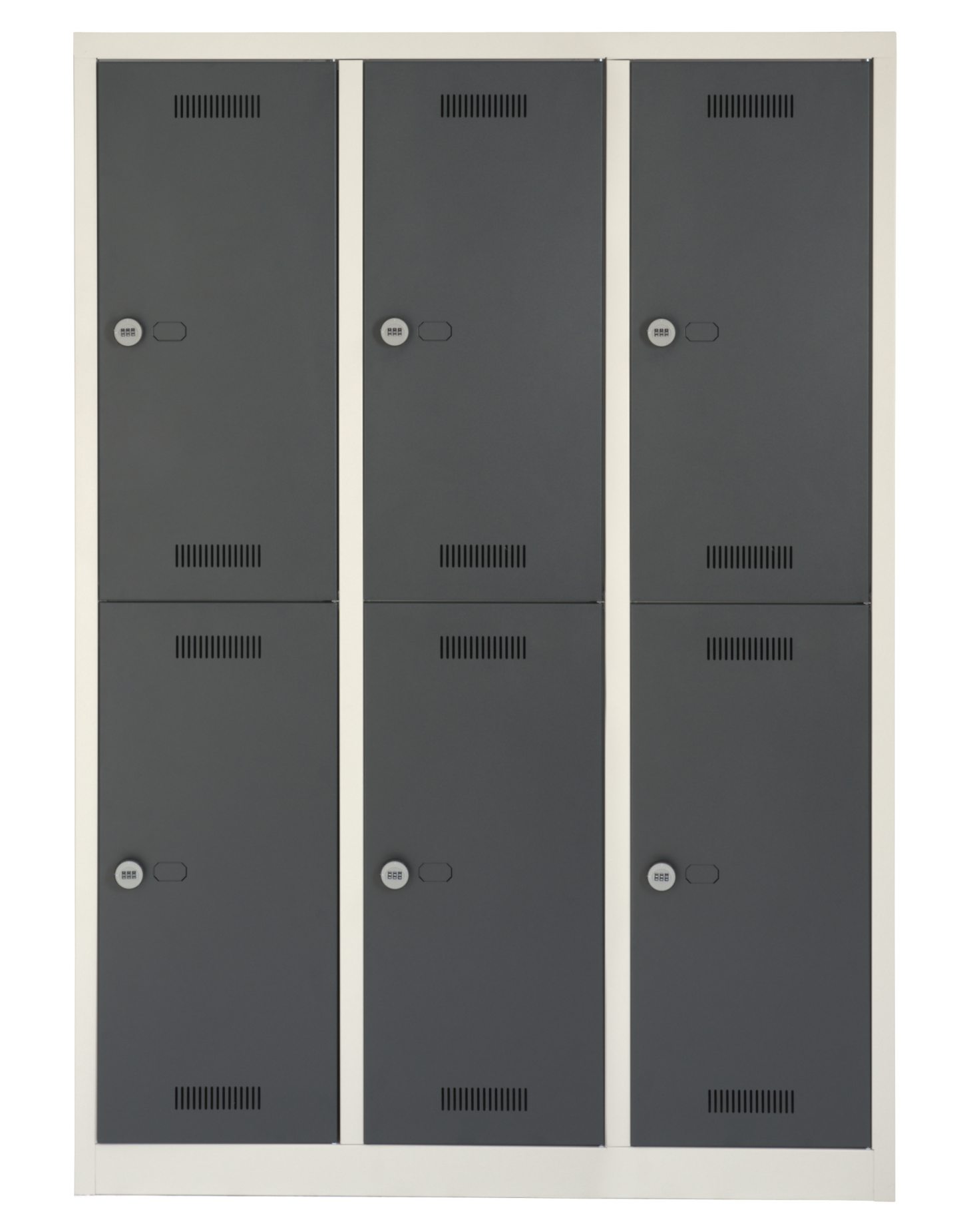 Garderoben-Stahlspind mit 6 Schließfächern und Zahlenschlößer