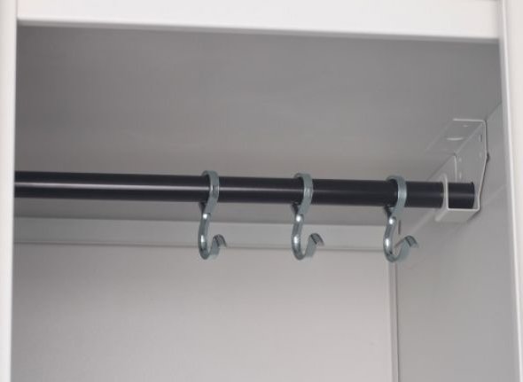 Garderobenspind mit Kleiderstange und 3 beweglichen Kleiderhaken