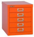 orangener Schreibtisch-Utensilienschrank