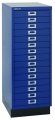 Schreibtisch-Beistellcontainer aus blau lackiertem Stahl