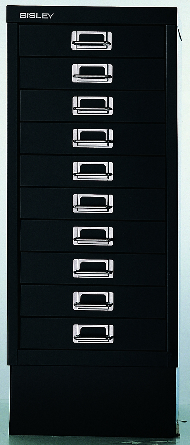 Abbildung: Schubladenschrank mit Sockel "29-069" mit 10 Schubladen schwarz