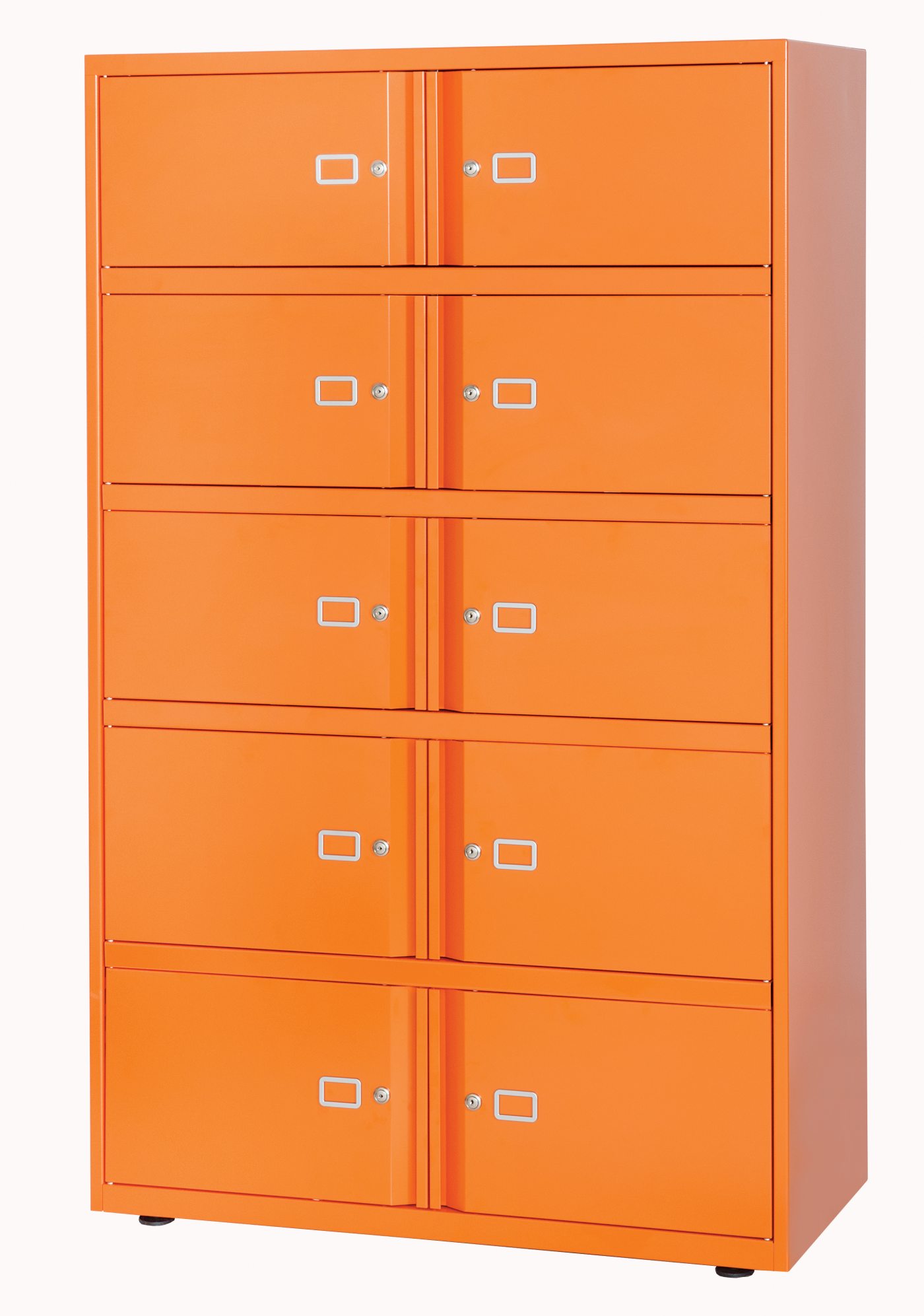Schließfach-Stahlschrank kratzfeste Strukturlackierung orange