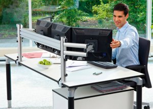 neigbare Computermonitorhalterung  4 Bildschirme Schreibtischmontage