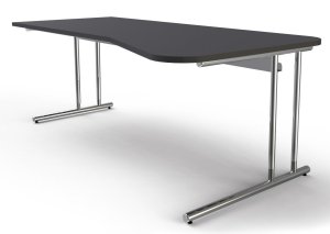 preiswerter PC-Schreibtisch mit Kabelwanne Tischplatte anthrazit