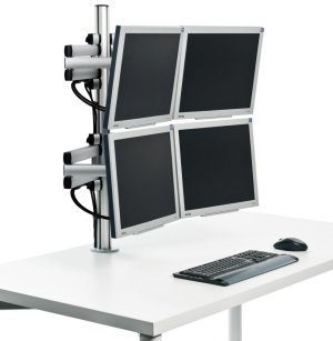 Monitorhalterung für 4 Flachbildschirme sichere Schreibtischmontage