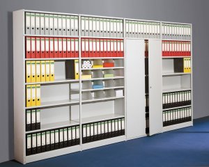 Büro-Metallregal belastbar und erweiterbar