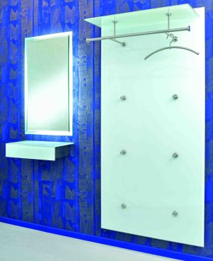 Wandgarderobe Ultraclear-Weißglas