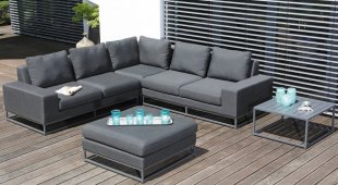 gepolstertes Außenbereich-Ecksofa witterungsbeständig gepolstertes Außenbereich-Ecksofa mit witterungsbeständigen Sitzbezug