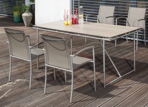 hochwertiger Terrassentisch Rundrohrtischgestell Edelstahl