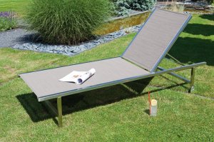 hochwertige Gartenliege Edelstahl atmungsaktiv