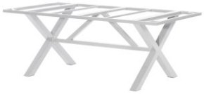 hochwertiger Gartentisch mit stabilem X-Gestell aus Aluminium silber