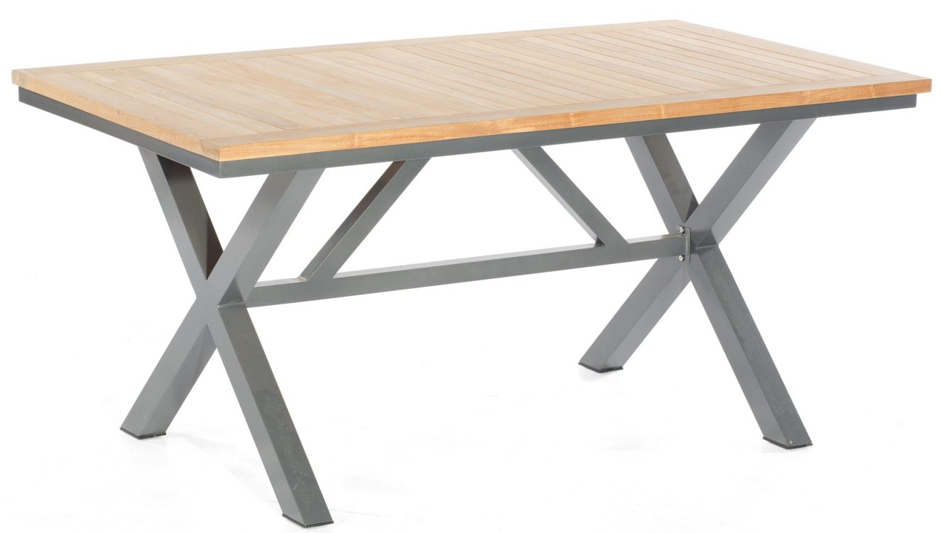 hochwertiger Gartentisch Tischplatte Teak, natur 160x90 cm robustes X