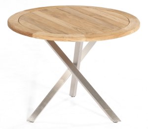Teak-Edelstahl-Gartentisch-rund-handarbeit
