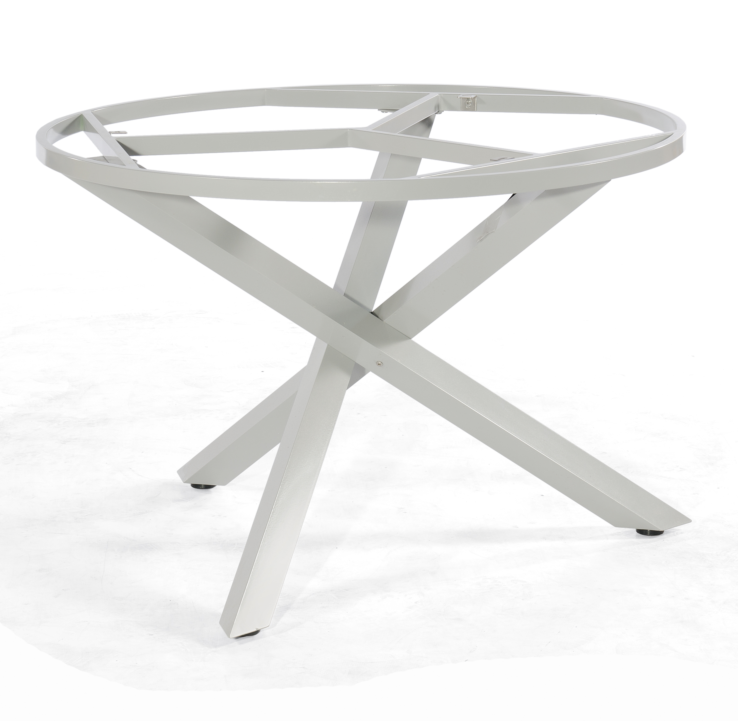 Gartentisch mit Dreibein-Aluminium-Tischgestell runde Tischplatte Durchmesser 134 cm