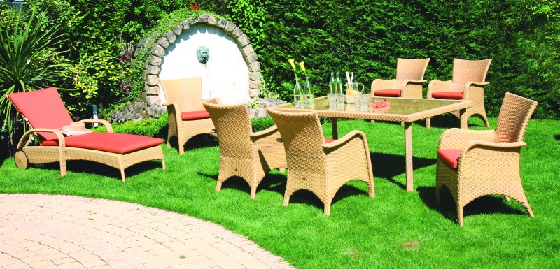 Abbildung: moderne Gartenmöbel-Serie Antigua naturoptik"