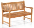 2-Sitzer-Holzbank aus Teakholz massiv
