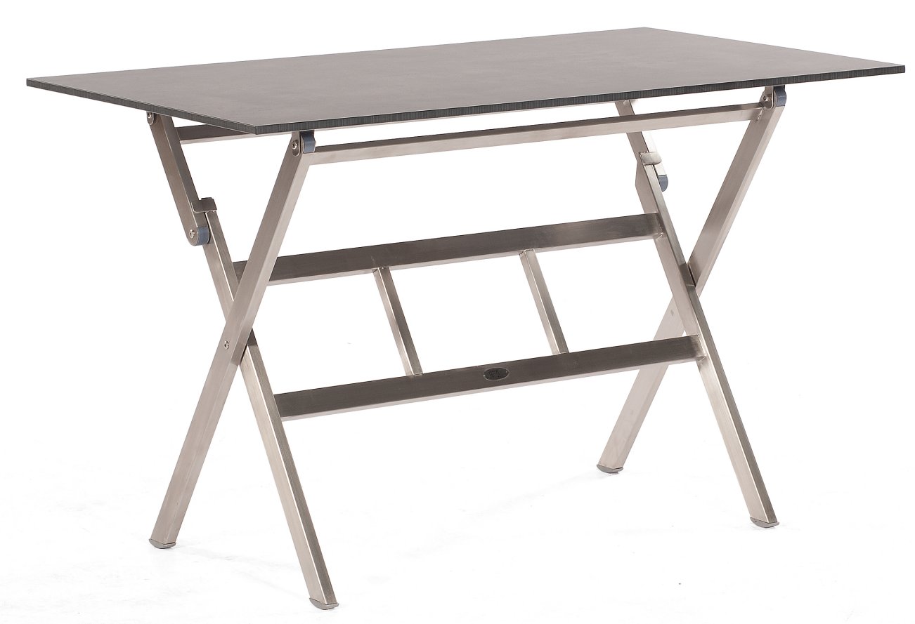 Edelstahl-Garten-Klapptisch robust 120 x 68 cm