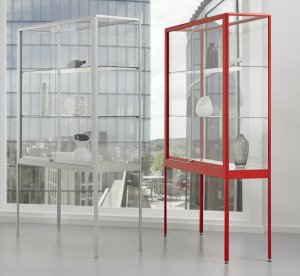 schwer-entflammbare Exponat-Hochbeinvitrine abschließbar