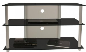 günstiges LED-Fernseher-Schwarzglas-Rack Schwarzglas