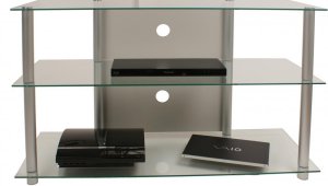 günstiges LED-Fernseher-Schwarzglas-Rack Klarglas