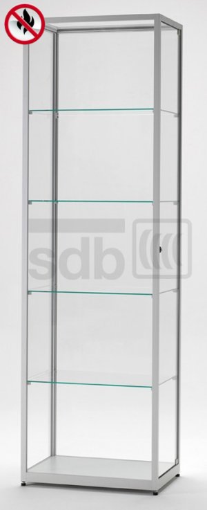 schwerentflammbare Schrankvitrine 60 x 40 x 198 cm