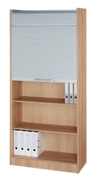 abschließbarer Rollladenschrank silber