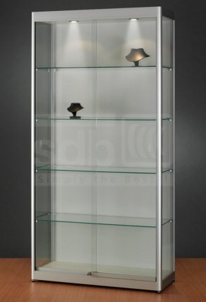 Schrankvitrine mit Holzrückwand