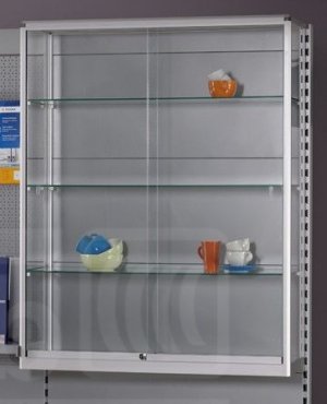 Vitrinenschrank zur Wandmontage an Steckschienen