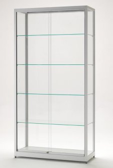 Säulenvitrine mit Stauraum
