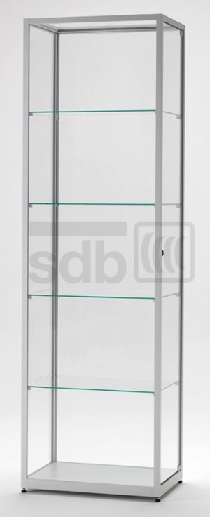 Säulenvitrine mit Stauraum
