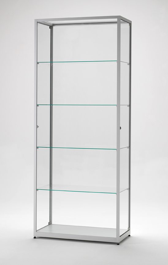 Schrankvitrine Alugestell stabil