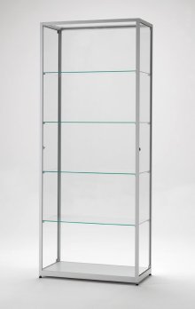 Säulenvitrine mit Stauraum