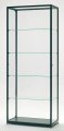 abschließbare Vitrine mit schwarzem Aluminiumprofil