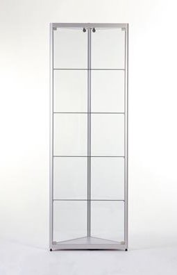 Eckvitrine silber