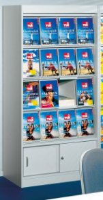 Katalogschrank 4 Reihen Klappfächer abschließbarer Unterschrank