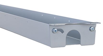Homeoffice-Schreibtisch mit großer Kabelwanne aus Stahl