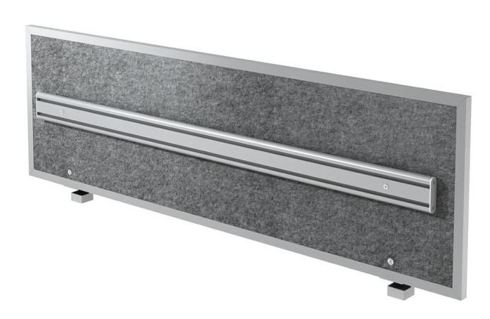 geräuschabsorbierende Schreibtischtrennwand mit Führungsschiene für bewegliche Monitorhalterung