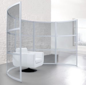 transparenter gebogener Raumteiler